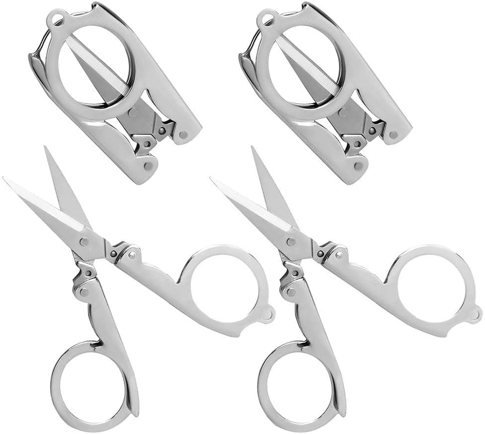 Folding Scissors, 6PCS Stainless Steel Folding Scissors Pocket Portable