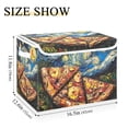 thumbnail image 5 of Yayeee Collapsible Cube Storage Bin with Lid Fabric Closet Decorative Basket with Handles, Starry Pizza, 5 of 7