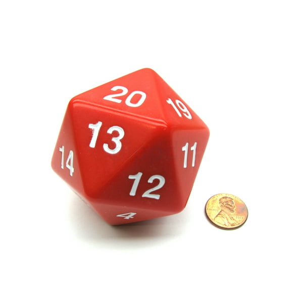 Red Jumbo Dice D20 Count Down 55mm Dice by Koplow Games
