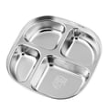 thumbnail image 3 of Assiette Compartimentée en Acier Inoxydable Assiette de Rangement pour Aliments pour Étudiants Assiette à Compartiments Multiples, 3 of 8