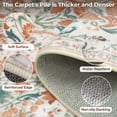 thumbnail image 5 of WANLISELL 5'x7' Floral Area Rug, Non Slip Machine Washable Rug for Living Room, Indoor Carpets with Non Slip Back, Beige Orange, 5 of 13