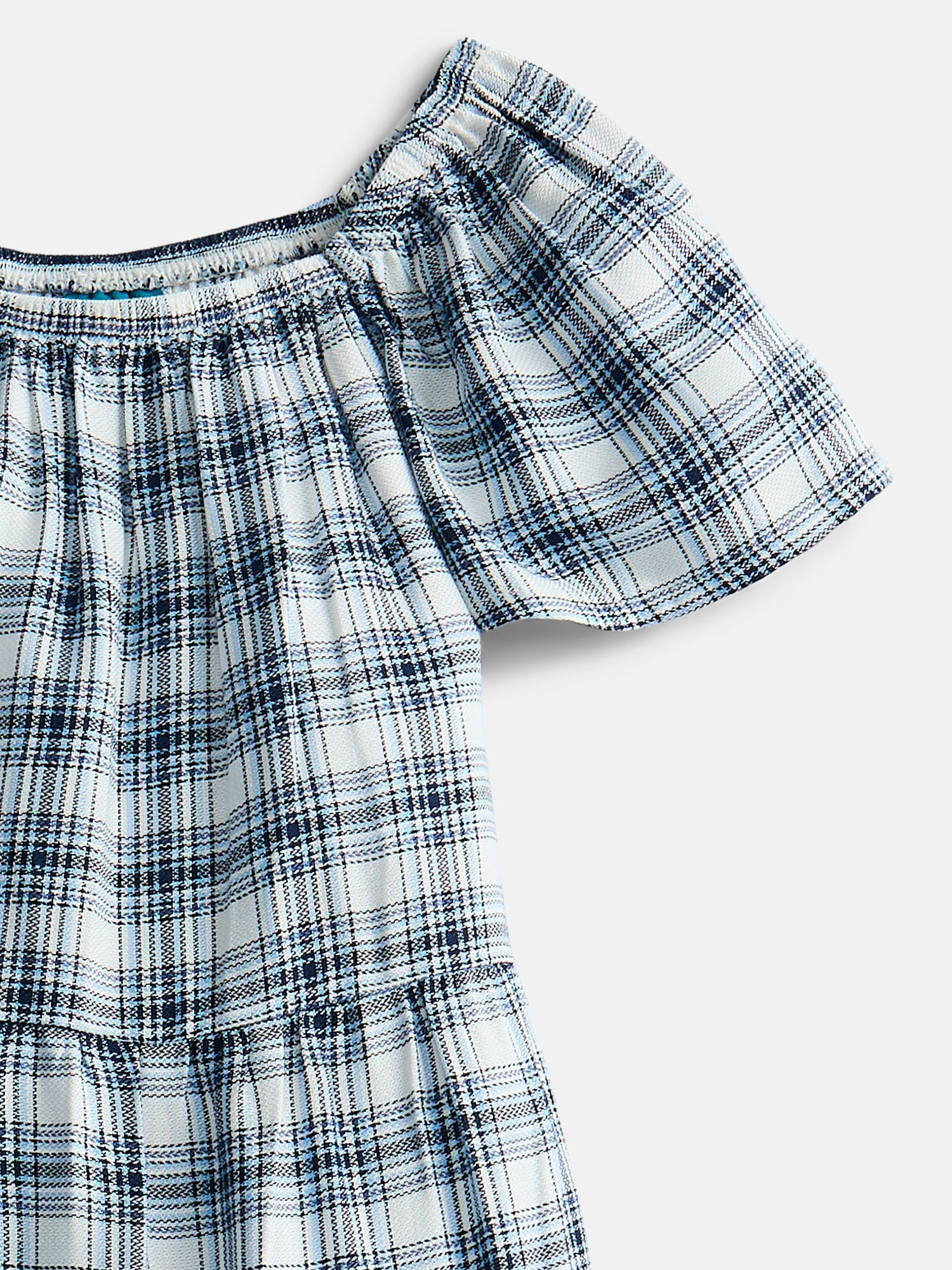 Wonder Nation Girls Woven Tiered Dress with Short Sleeves, Sizes 4-18