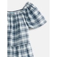 thumbnail image 2 of Wonder Nation Girls Woven Tiered Dress with Short Sleeves, Sizes 4-18, 2 of 4