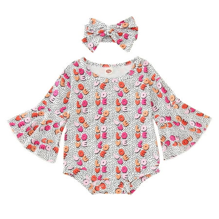 

baby girl clothes Winter Long Sleeve Love Prints Romper Bodysuit With Headband 2Pcs Outfits Clothes Set Valentine S Day