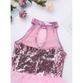 thumbnail image 6 of iEFiEL Kids Girls Sequins Leotard Mesh Ruffles Ballet Jazz Dance Costume Pink 12, 6 of 7
