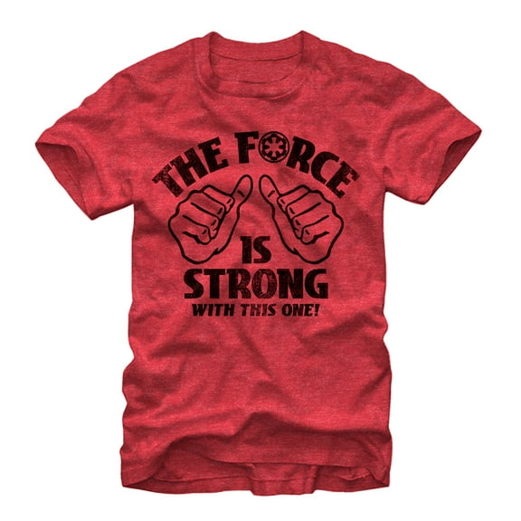 Men's Star Wars The Force is Strong  Graphic Tee Red Heather Small