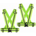 thumbnail image 1 of 2Pack Reflective Vest, High Visibility Vest Straps Lightweight Reflector Safety Straps Adjustable Reflective Gear for Night Running, Jogging, Outdoor (Green), 1 of 6