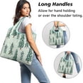 thumbnail image 2 of 5 Pack Foldable Shopping Bag,Light Green Christmas Tree and Snow Pattern Reusable Grocery Bags with Pockets,Large Reusable Tote Bags with Handles Waterproof & Lightweight, 2 of 6