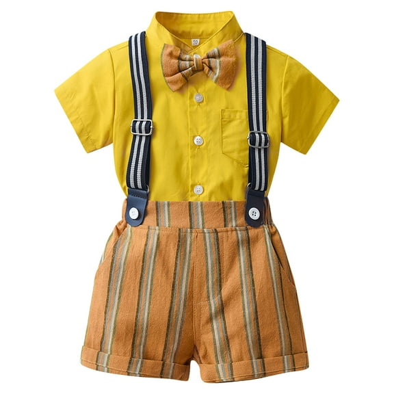 Sngxgn Toddler Baby Boy Clothes Boy Fall Winter Outfit Long Sleeve Sweatshirt Jogger Pants Set(Yellow,100)