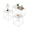 thumbnail image 3 of Furinno Camnus Modern Living Room Table Set with One Coffee Table and Two End Tables, Solid White/White, 3 of 6