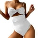 thumbnail image 1 of Gibobby Trajes de Baño Mujer Completo Conjunto de traje de baño camisola para mujer Bikini sexy Conjunto de traje de baño con hebilla trasera hueca de co(Blanco,M), 1 of 4