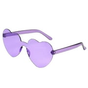 Trayknick Lady Sunglasses Eye Protection Solid Color Cute Heart Shape Transparent Outdoor Sunglasses for Travel