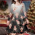thumbnail image 2 of FhsagQ Dresses Girls Christmas Dresses Size 14-16 Fancy Kids Toddler Girls Christmas Trees Deer Print Christmas Long Sleeve Party Princess Dress Girls Christmas Dresses Size 8 Blue Black 8-9 Years, 2 of 5