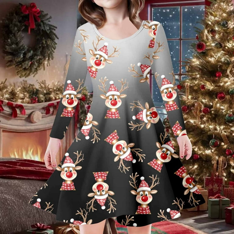 white christmas dresses Girl Christmas Dress First Communion Dress Red Sequin Round Neck Birthday Party Princess Dress, Red / 11-12 Years (160cm) main image 1