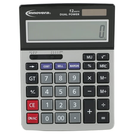 Innovera 15968 Minidesk Calculator, 12-Digit LCD
