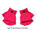 thumbnail image 3 of Qarigey 1 par de guantes sin dedos, cómodo accesorio de ropa de Color sólido, guante térmico convertible de medio dedo para niños para invierno guantes y mitones Rosa roja Qarigey AP009852-06, 3 of 6