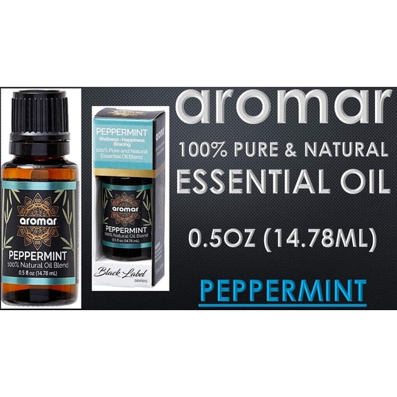 aromar Black Label series 100% Pure and Natural Essential Oil Blend 0.5oz/14.78mL Pick Yours (Peppermint (Wellness, Happiness, Bracing))