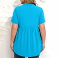 thumbnail image 4 of Khunlpohl Plus Size Women's Blouse V Neck Buttons Dressy Tops Pleated Ruffle Hem Flowy Tunic Blouses XL-5XL, 4 of 7