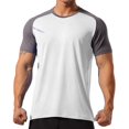 thumbnail image 2 of Bibifish Mens T-Shirts Slim Fit Raglan Sleeve Color Block Tshirts Summer Athletic Quick Dry Short Sleeve Tee Tops, 2 of 3
