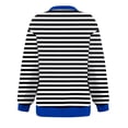 thumbnail image 3 of AherBiu Quarter Zip Pullover Women Oversized Fall Striped Sweatshirt Trendy Casual Loose Fitted 2024 Clothes, 3 of 4