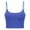 Navy blue, variant on Women's Longline Sports Bras Padded Wirefree Crop Tank Top Yoga Cami with Built-in Bra