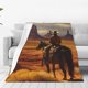 thumbnail image 1 of Fotbe Western Desert Cowboy Cloud Manta de Franela Acolchonada con Estampado, Súper Suave y Esponjosa, Extra Grande para Sofá, Cama, Uso Todo el Año-50"x40", 1 of 7