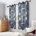 thumbnail image 2 of Yayeee Window Curtains Set of 2 for Living Room Light Filtering 63"x42", Blue Geometric Pattern, 2 of 7
