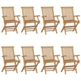 thumbnail image 2 of vidaXL Garden Chairs with Red Cushions 8 pcs Solid Teak Wood, 2 of 12