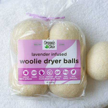 Organic Chix Woolie Dryer Balls - 4 Pack, Lavender Infused