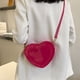 thumbnail image 3 of Minnieouse Elegante bandolera vintage Almacenamiento dividido en zonas Todos los días Amor femenino Bolsos cruzados en forma de corazón Bolsas de mensajero y de hombro Rosa roja, 3 of 6
