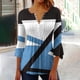 thumbnail image 5 of Blusas de Algodón para las Mujeres Impresas 3/4 Mangas V-Cuello Camiseta, Blusa de Algodón de Imitación Casual para las Mujeres, 5 of 5