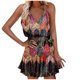 thumbnail image 3 of Vestido HUOGUO, sin mangas, cuello en V, estampado casual, para mujer, 3 of 5