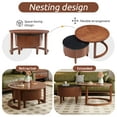 thumbnail image 6 of Harper & Bright Designs Modern Nesting Coffee Table with Drawer, Round Center Table with storage for Living Room, Walnut, 6 of 11