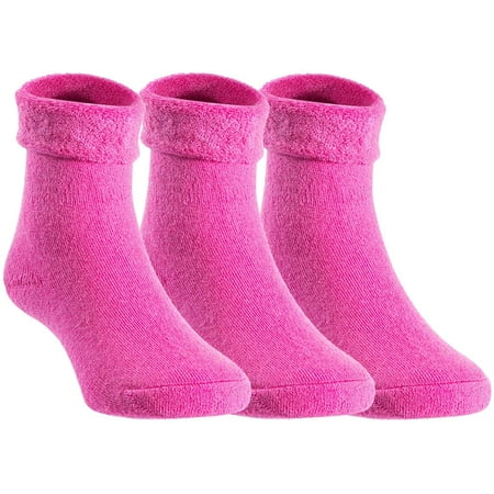 

Lian LifeStyle Children s 3 Pairs Wool blend Crew Socks Plain Color 0M-6M (Rose)