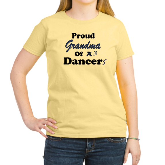 CafePress - Grandma Of 3 Dancers Women's Pink T Shirt - Women's Classic T-Shirt