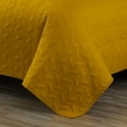 thumbnail image 6 of Chezmoi Collection Roswell Geometric Striped Solid Cotton Lightweight Quilt for All Seasons, 3-Piece Quilt Set, King, Mustard Yellow, 6 of 8