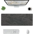 thumbnail image 2 of Topographic XL Large Gaming Mouse Pad with Stitched Edges, Waterpoof Extended Keyboard Mat, Big Long Geographic Grid Map Desktop Mousepad for Laptop, Computer for Men Office (Black, 31.5 * 11.8 in), 2 of 6