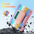thumbnail image 4 of 3 Layers Case for iPad Pro 11 2024 with Kickstand / Nylon Shoulder Strap / Pencil Holder, Military Grade Protection Rugged Case Cover for iPad Pro 11 2024, Rainbow, 4 of 5