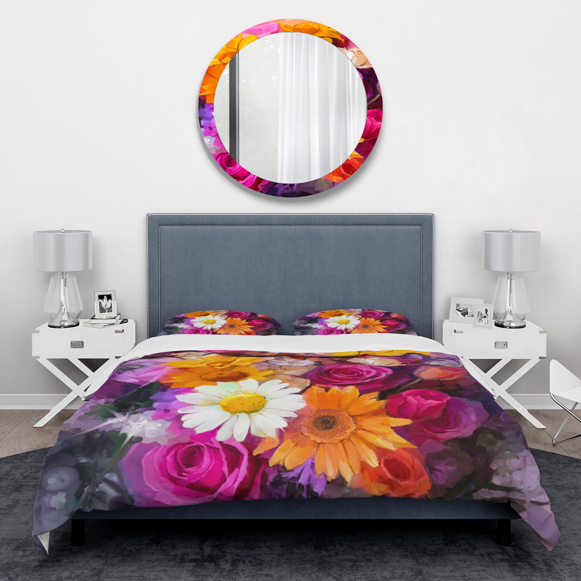 Designart 'Bouquet of Flowers Watercolor' Traditional Duvet Cover Set
