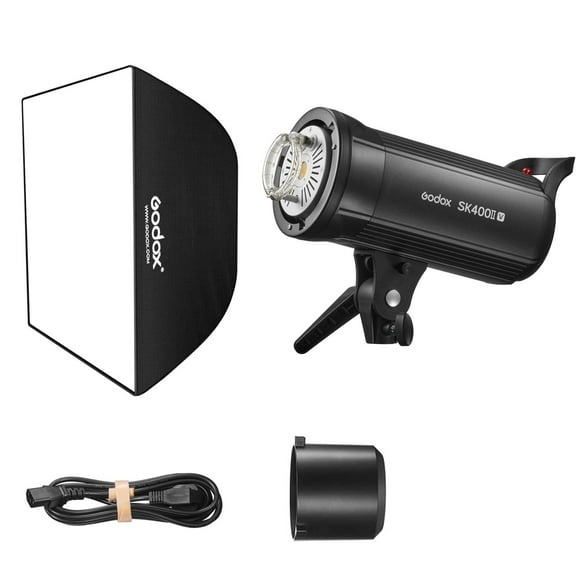 Godox SK400IIV SK400II-V KIT 400Ws Strobe Studio Flash GN65 5700K 2.4G with LED Modeling Lamp Bowens Mount Monolight for Studio, Portrait Photography 60x90CM Softbox (Godox SK400II Upgraded Version)