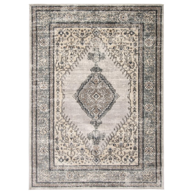 Oregon Bijar Light Grey/Grey Polypropylene Rug 6'7" x 9'6"