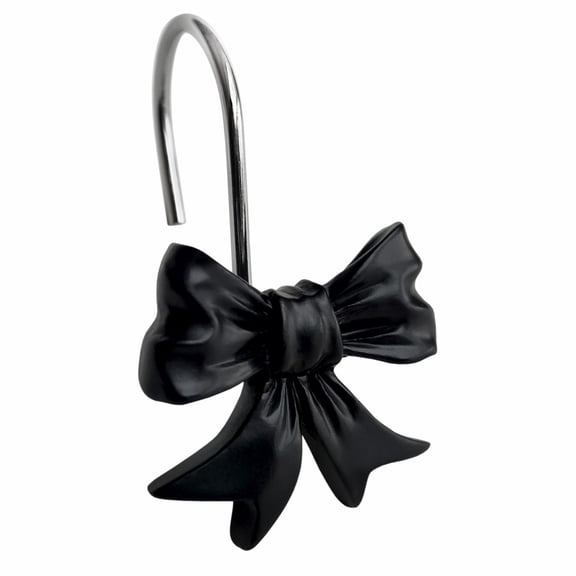 Decorative Bow Knot Shower Curtain Hooks, Rustproof Easy Glide Shower Rings for Bathroom & Kids Bathroom