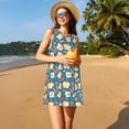 thumbnail image 3 of Balery Eggs Toast Bacon And Arugula Vestidos de verano para mujer con estampado: vestido holgado sin mangas, vestido playero informal y cómodo para días calurosos., 3 of 7
