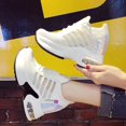 thumbnail image 2 of 2023 Zapatillas Gruesas De Las Mujeres Zapatos Para Correr 9cm Tenis De Plataforma De Cuña Señoras Entrenadores Blanco Purpurina Deporte Al Aire Libre Femenino, 2 of 4