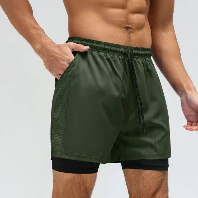 Tunhigl Mens Stretch Golf Shorts with 2 Pockets Dry Fit 5 Inch Inseam Lightweight Dress for Hiking Work Casual