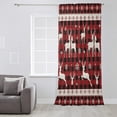 thumbnail image 3 of Christmas Deer,Semi Sheer Curtains Drapes for Living Room,Bedroom,French Doors Window 54 Inches Long,Reindeer Winter Xmas Snowflake Plaid Red Rod Pocket Chiffon Curtain Drapery Voile Draperies Panel, 3 of 6