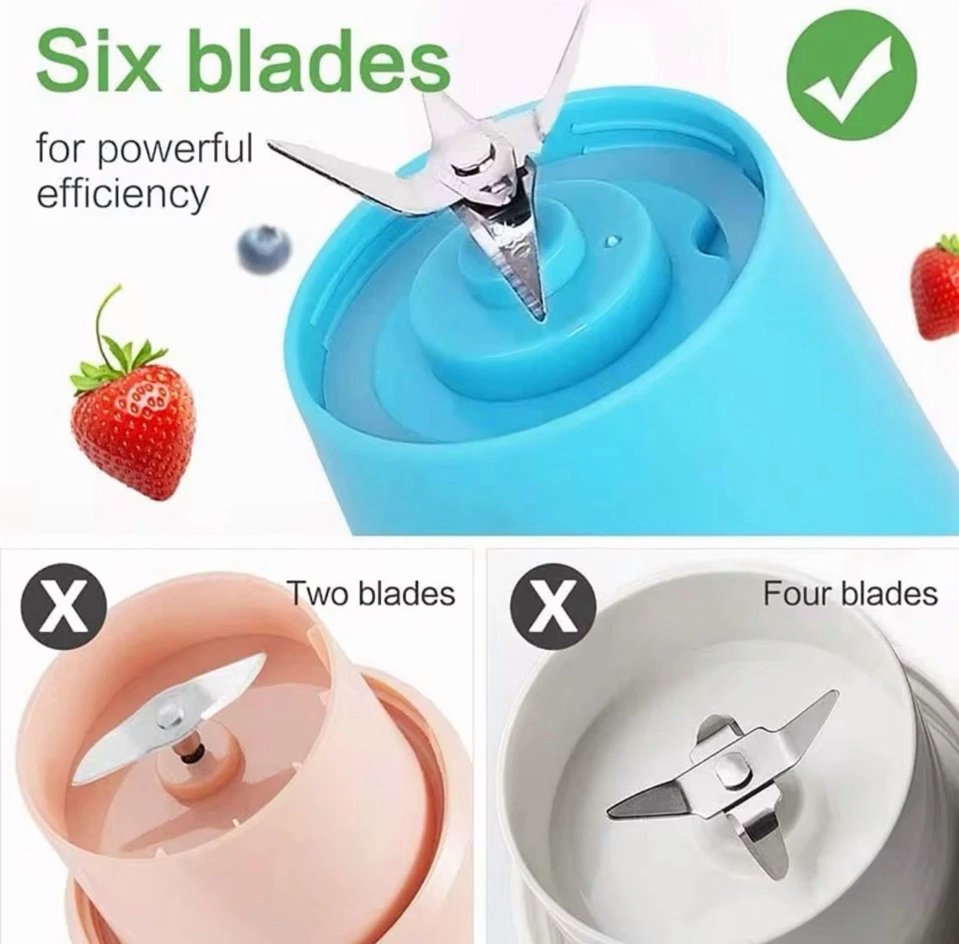 Portable Blender Smoothie Electric Blender Usb Rechargeable Mini Juicer Cup