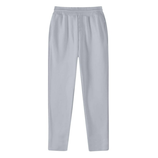 Pantalones largos de moda para hombre con cordón, cintura elástica, color sólido, pantalones casuales largos de chándal, pantalones para hombre