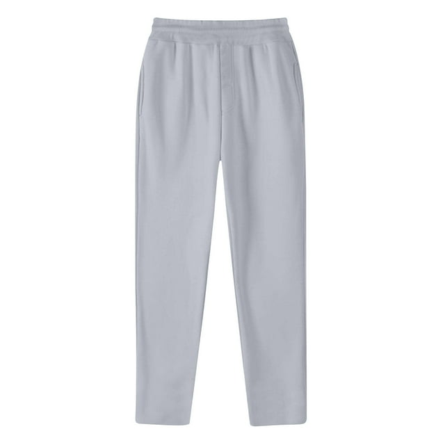 FcBaudy Full Length Pants Men's Fashion Drawstring Elastic Waist Solid Color Casual Sweat Length Pants Men pants