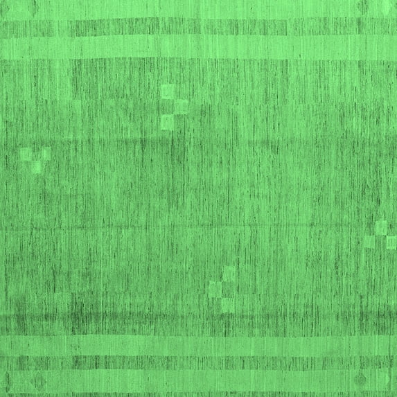 Ahgly Company Indoor Square Abstract Emerald Green Modern Area Rugs, 4' Square